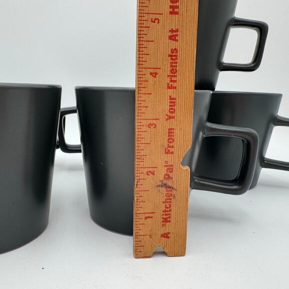 Celina Coffee Tea Mugs Matte Gray Modern Coupe Set of 4 - Picture 3 of 8